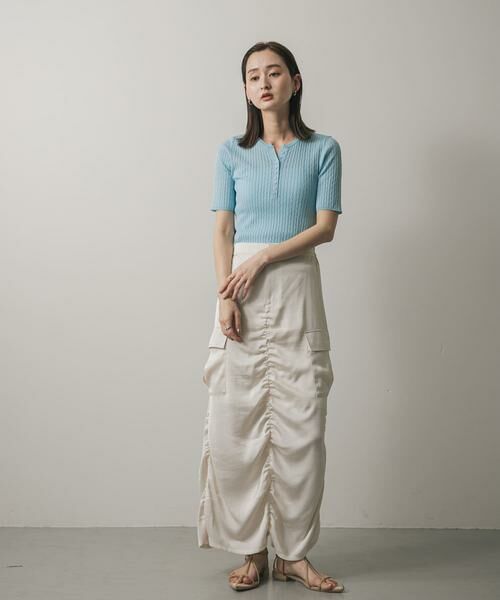 SENSE OF PLACE by URBAN RESEARCH / センスオブプレイス バイ アーバンリサーチ ニット・セーター | ヘンリーネックミニケーブルセーター(半袖) | 詳細12