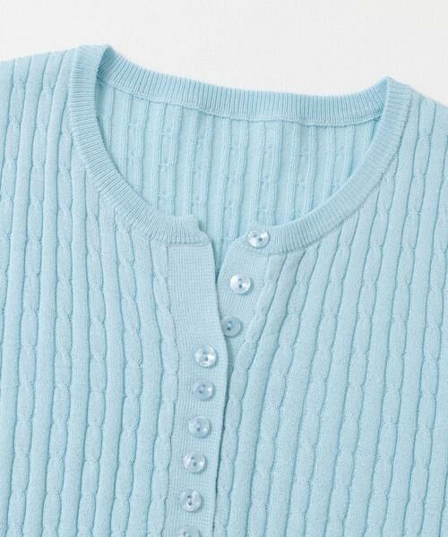 SENSE OF PLACE by URBAN RESEARCH / センスオブプレイス バイ アーバンリサーチ ニット・セーター | ヘンリーネックミニケーブルセーター(半袖) | 詳細15