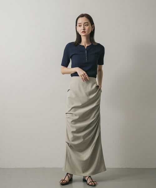 SENSE OF PLACE by URBAN RESEARCH / センスオブプレイス バイ アーバンリサーチ ニット・セーター | ヘンリーネックミニケーブルセーター(半袖) | 詳細18