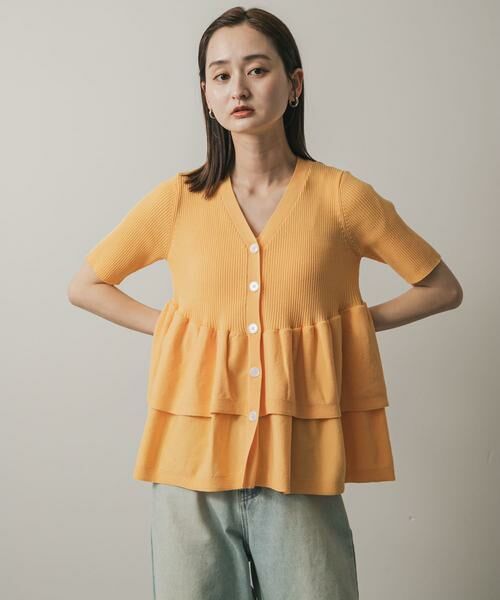 SENSE OF PLACE by URBAN RESEARCH / センスオブプレイス バイ アーバンリサーチ カーディガン・ボレロ | 『WEB限定』ペプラムカーディガン(半袖) | 詳細4