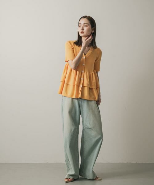 SENSE OF PLACE by URBAN RESEARCH / センスオブプレイス バイ アーバンリサーチ カーディガン・ボレロ | 『WEB限定』ペプラムカーディガン(半袖) | 詳細6