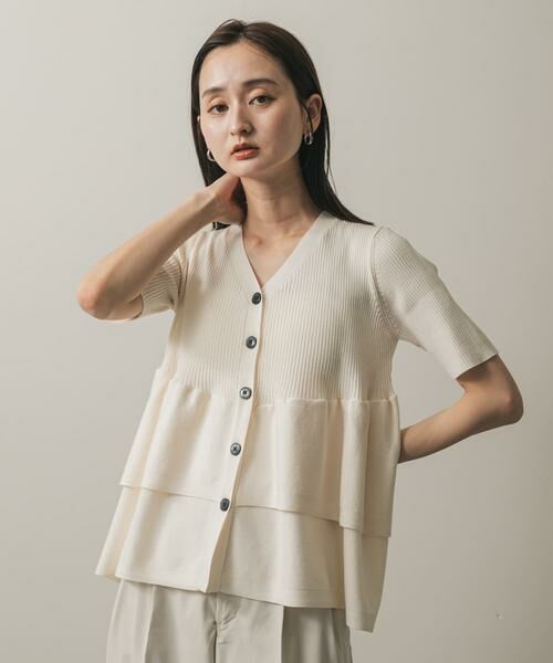 SENSE OF PLACE by URBAN RESEARCH / センスオブプレイス バイ アーバンリサーチ カーディガン・ボレロ | 『WEB限定』ペプラムカーディガン(半袖) | 詳細15