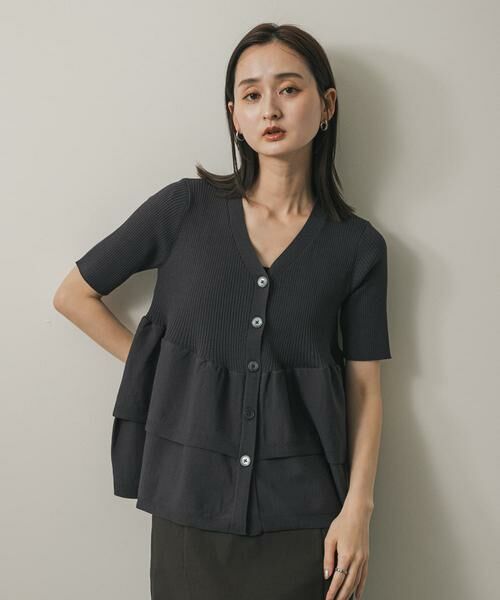 SENSE OF PLACE by URBAN RESEARCH / センスオブプレイス バイ アーバンリサーチ カーディガン・ボレロ | 『WEB限定』ペプラムカーディガン(半袖) | 詳細24