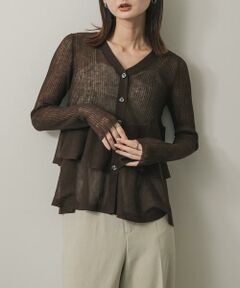 SENSE OF PLACE by URBAN RESEARCH / センスオブプレイス バイ アーバンリサーチ カーディガン・ボレロ | シアーペプラムカーディガン