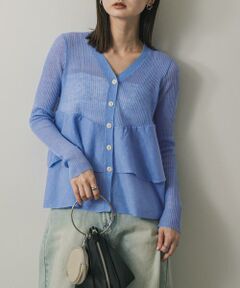 SENSE OF PLACE by URBAN RESEARCH / センスオブプレイス バイ アーバンリサーチ カーディガン・ボレロ | シアーペプラムカーディガン