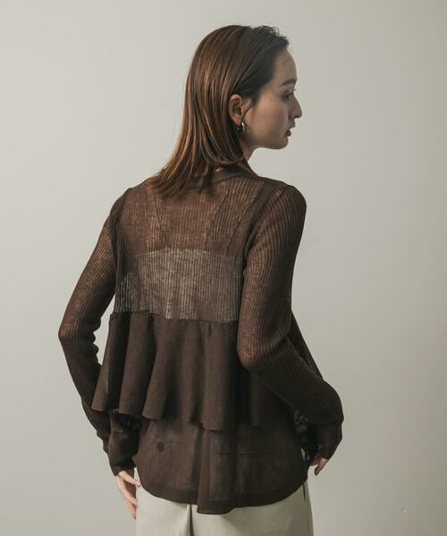 SENSE OF PLACE by URBAN RESEARCH / センスオブプレイス バイ アーバンリサーチ カーディガン・ボレロ | シアーペプラムカーディガン | 詳細3
