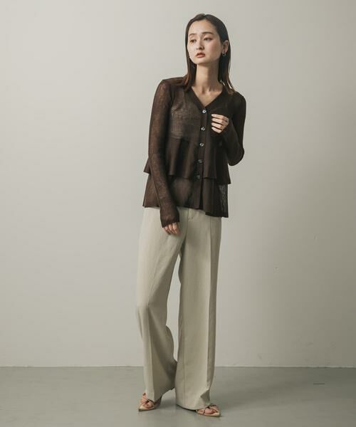 SENSE OF PLACE by URBAN RESEARCH / センスオブプレイス バイ アーバンリサーチ カーディガン・ボレロ | シアーペプラムカーディガン | 詳細4
