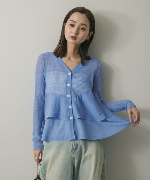 SENSE OF PLACE by URBAN RESEARCH / センスオブプレイス バイ アーバンリサーチ カーディガン・ボレロ | シアーペプラムカーディガン | 詳細7