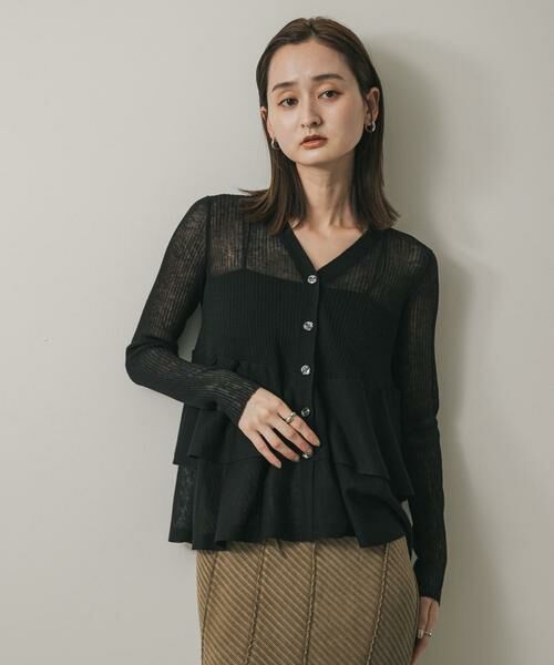 SENSE OF PLACE by URBAN RESEARCH / センスオブプレイス バイ アーバンリサーチ カーディガン・ボレロ | シアーペプラムカーディガン | 詳細19