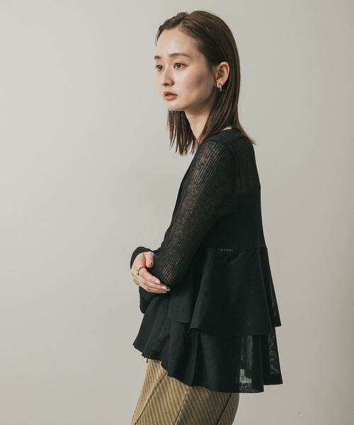 SENSE OF PLACE by URBAN RESEARCH / センスオブプレイス バイ アーバンリサーチ カーディガン・ボレロ | シアーペプラムカーディガン | 詳細20