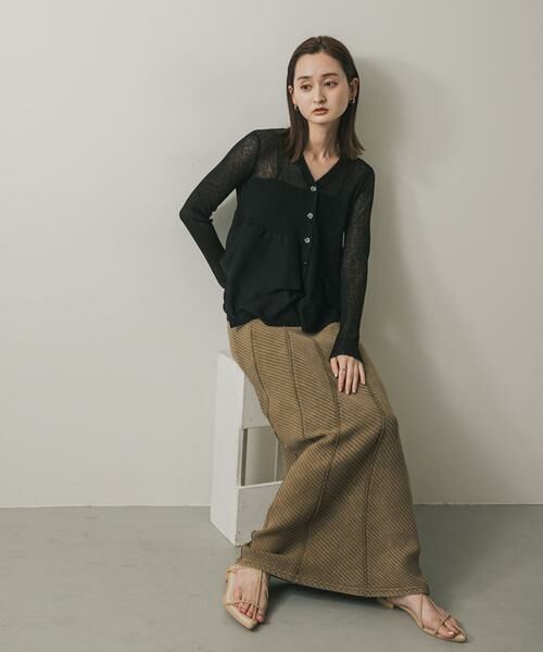 SENSE OF PLACE by URBAN RESEARCH / センスオブプレイス バイ アーバンリサーチ カーディガン・ボレロ | シアーペプラムカーディガン | 詳細24