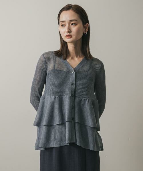 SENSE OF PLACE by URBAN RESEARCH / センスオブプレイス バイ アーバンリサーチ カーディガン・ボレロ | シアーペプラムカーディガン | 詳細27