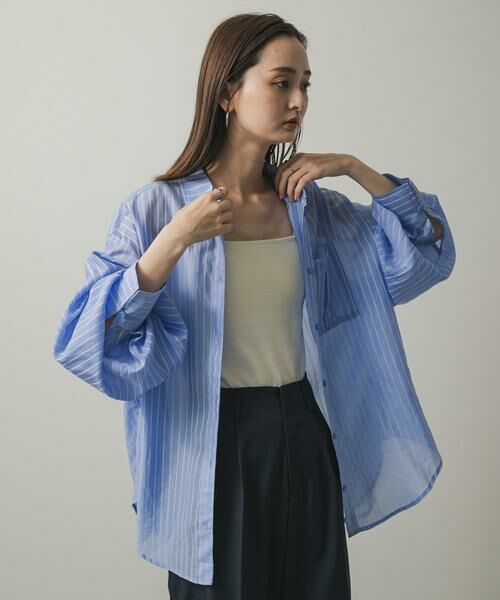 SENSE OF PLACE by URBAN RESEARCH / センスオブプレイス バイ アーバンリサーチ シャツ・ブラウス | タックポケットシアーストライプシャツ | 詳細1