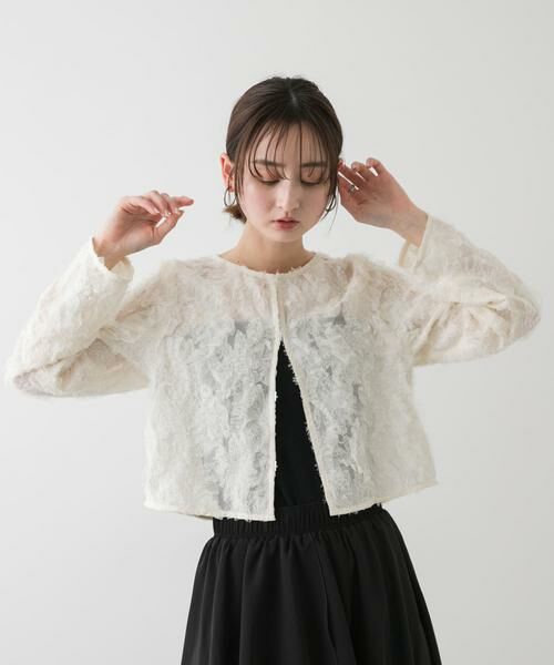 SENSE OF PLACE by URBAN RESEARCH / センスオブプレイス バイ アーバンリサーチ シャツ・ブラウス | クロップドチュールジャガードブラウス | 詳細1