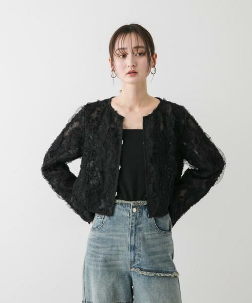 SENSE OF PLACE by URBAN RESEARCH / センスオブプレイス バイ アーバンリサーチ シャツ・ブラウス | クロップドチュールジャガードブラウス | 詳細9