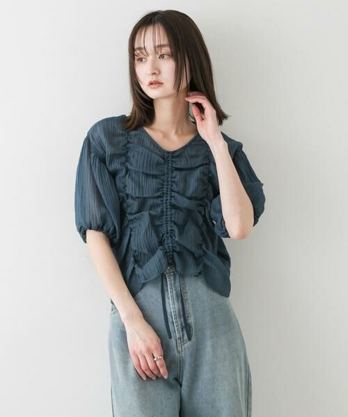 SENSE OF PLACE by URBAN RESEARCH / センスオブプレイス バイ アーバンリサーチ シャツ・ブラウス | シャーリングブラウス(5分袖) | 詳細2