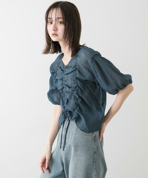 SENSE OF PLACE by URBAN RESEARCH / センスオブプレイス バイ アーバンリサーチ シャツ・ブラウス | シャーリングブラウス(5分袖) | 詳細3