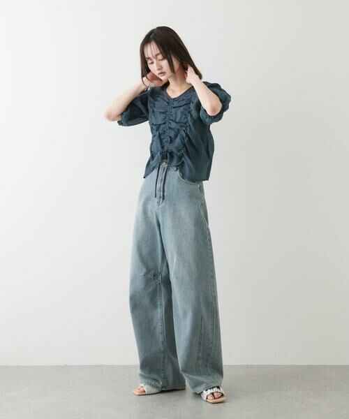 SENSE OF PLACE by URBAN RESEARCH / センスオブプレイス バイ アーバンリサーチ シャツ・ブラウス | シャーリングブラウス(5分袖) | 詳細6