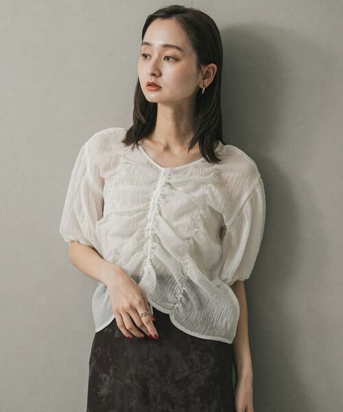 SENSE OF PLACE by URBAN RESEARCH / センスオブプレイス バイ アーバンリサーチ シャツ・ブラウス | シャーリングブラウス(5分袖) | 詳細15