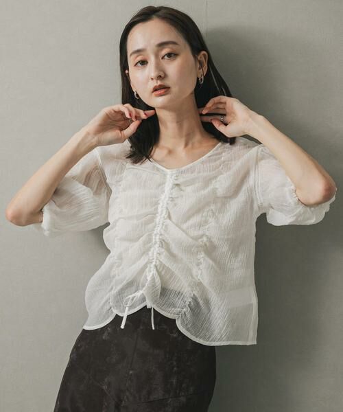 SENSE OF PLACE by URBAN RESEARCH / センスオブプレイス バイ アーバンリサーチ シャツ・ブラウス | シャーリングブラウス(5分袖) | 詳細16