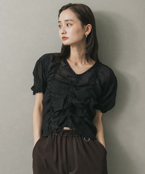 SENSE OF PLACE by URBAN RESEARCH / センスオブプレイス バイ アーバンリサーチ シャツ・ブラウス | シャーリングブラウス(5分袖) | 詳細25
