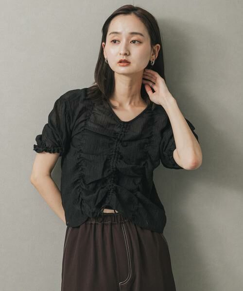 SENSE OF PLACE by URBAN RESEARCH / センスオブプレイス バイ アーバンリサーチ シャツ・ブラウス | シャーリングブラウス(5分袖) | 詳細27