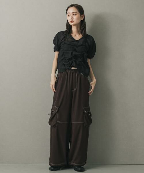 SENSE OF PLACE by URBAN RESEARCH / センスオブプレイス バイ アーバンリサーチ シャツ・ブラウス | シャーリングブラウス(5分袖) | 詳細29