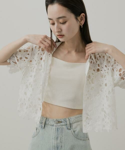 SENSE OF PLACE by URBAN RESEARCH / センスオブプレイス バイ アーバンリサーチ シャツ・ブラウス | レースクロップドシャツ(半袖) | 詳細1