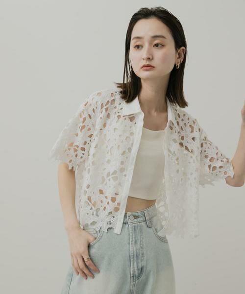 SENSE OF PLACE by URBAN RESEARCH / センスオブプレイス バイ アーバンリサーチ シャツ・ブラウス | レースクロップドシャツ(半袖) | 詳細3