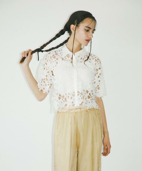 SENSE OF PLACE by URBAN RESEARCH / センスオブプレイス バイ アーバンリサーチ シャツ・ブラウス | レースクロップドシャツ(半袖) | 詳細9