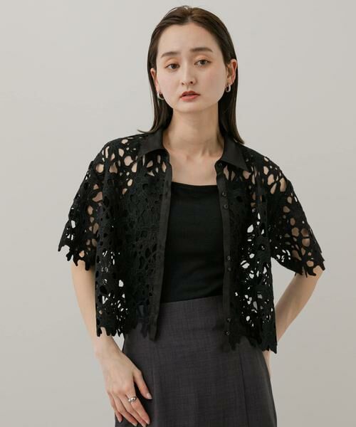 SENSE OF PLACE by URBAN RESEARCH / センスオブプレイス バイ アーバンリサーチ シャツ・ブラウス | レースクロップドシャツ(半袖) | 詳細16