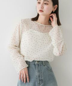 SENSE OF PLACE by URBAN RESEARCH / センスオブプレイス バイ アーバンリサーチ Tシャツ | フロッキードットシアーブラウス