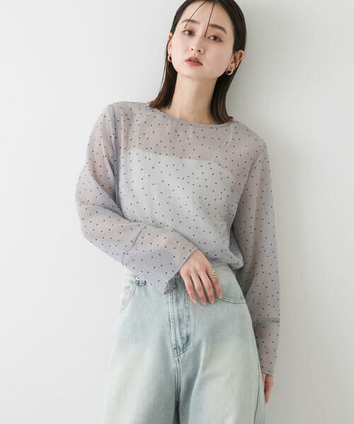 SENSE OF PLACE by URBAN RESEARCH / センスオブプレイス バイ アーバンリサーチ Tシャツ | フロッキードットシアーブラウス | 詳細2