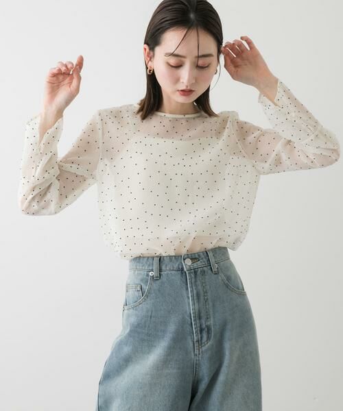 SENSE OF PLACE by URBAN RESEARCH / センスオブプレイス バイ アーバンリサーチ Tシャツ | フロッキードットシアーブラウス | 詳細19