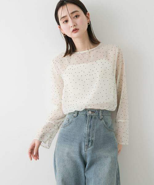 SENSE OF PLACE by URBAN RESEARCH / センスオブプレイス バイ アーバンリサーチ Tシャツ | フロッキードットシアーブラウス | 詳細20