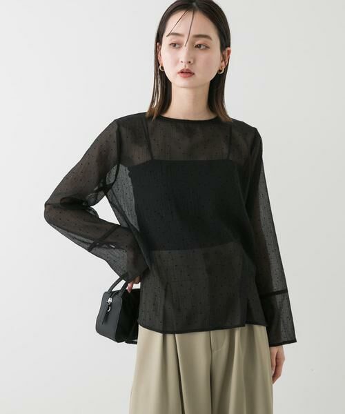 SENSE OF PLACE by URBAN RESEARCH / センスオブプレイス バイ アーバンリサーチ Tシャツ | フロッキードットシアーブラウス | 詳細28