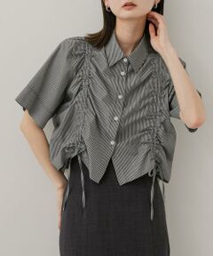 クロップドシャーリングシャツ(半袖)