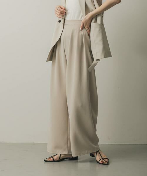 SENSE OF PLACE by URBAN RESEARCH / センスオブプレイス バイ アーバンリサーチ その他パンツ | ワイドリラックスイージーパンツ(ライトベージュ)