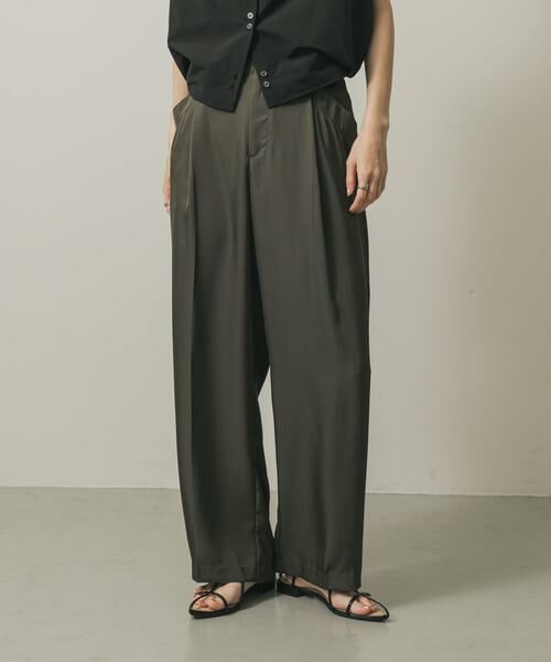 SENSE OF PLACE by URBAN RESEARCH / センスオブプレイス バイ アーバンリサーチ その他パンツ | ツイルサテンパンツ(チャコールグレー)