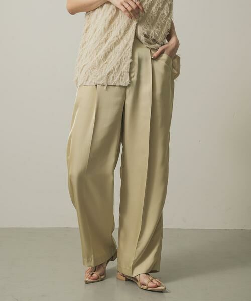SENSE OF PLACE by URBAN RESEARCH / センスオブプレイス バイ アーバンリサーチ その他パンツ | ツイルサテンパンツ(ベージュ)