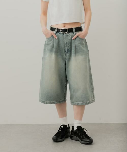 SENSE OF PLACE by URBAN RESEARCH / センスオブプレイス バイ アーバンリサーチ デニムパンツ | ニーレングスデニム(ライトインディゴブル)