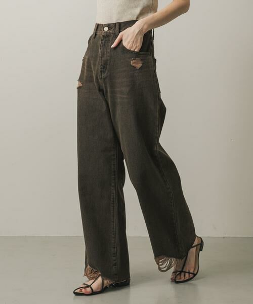 SENSE OF PLACE by URBAN RESEARCH / センスオブプレイス バイ アーバンリサーチ デニムパンツ | ダメージストレートデニム | 詳細3