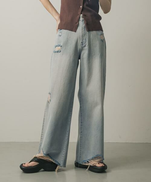 SENSE OF PLACE by URBAN RESEARCH / センスオブプレイス バイ アーバンリサーチ デニムパンツ | ダメージストレートデニム | 詳細15