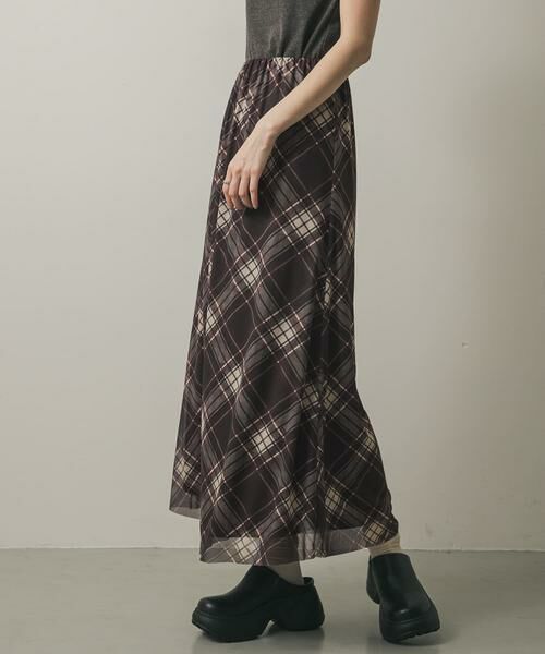 SENSE OF PLACE by URBAN RESEARCH / センスオブプレイス バイ アーバンリサーチ スカート | シアーチェックスカート | 詳細1