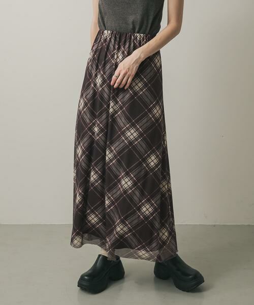 SENSE OF PLACE by URBAN RESEARCH/センスオブプレイス バイ アーバンリサーチ シアーチェックスカート ブラウン系その他 one SENSE OF PLACE by URBAN RESEARCH/センスオブプレイス バイ アーバンリサーチ シアーチェックスカート ブラウン系その他 one
