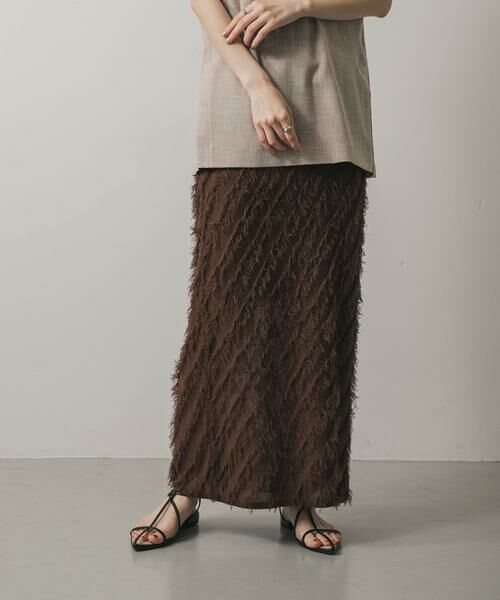 SENSE OF PLACE by URBAN RESEARCH / センスオブプレイス バイ アーバンリサーチ スカート | フリンジニットスカート | 詳細1