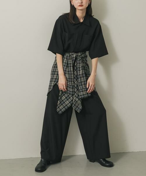 SENSE OF PLACE by URBAN RESEARCH / センスオブプレイス バイ アーバンリサーチ サロペット・オールインワン | ハーフスリーブジャンプスーツ(ブラック)