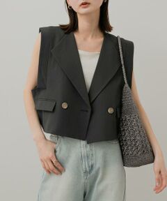 SENSE OF PLACE by URBAN RESEARCH / センスオブプレイス バイ アーバンリサーチ ベスト | テーラードクロップドジレ