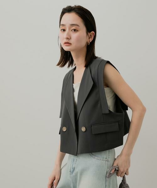 SENSE OF PLACE by URBAN RESEARCH / センスオブプレイス バイ アーバンリサーチ ベスト | テーラードクロップドジレ | 詳細9