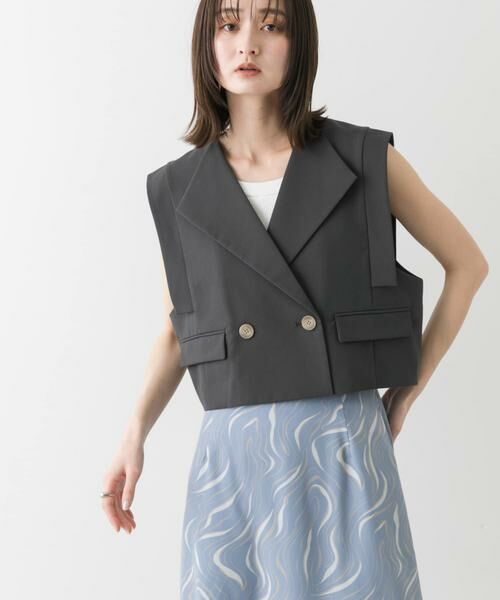 SENSE OF PLACE by URBAN RESEARCH / センスオブプレイス バイ アーバンリサーチ ベスト | テーラードクロップドジレ | 詳細14